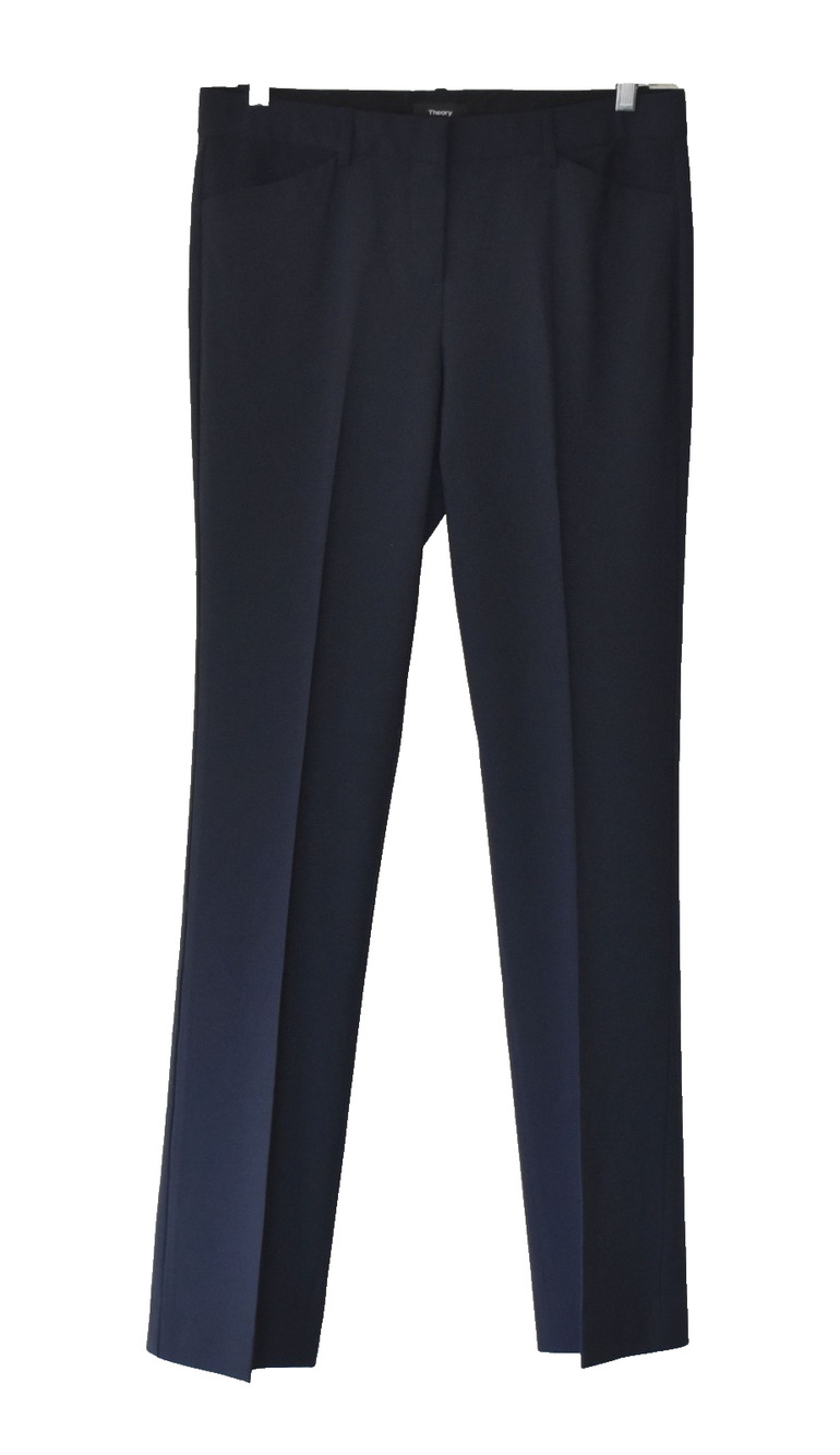 A4 Auth THEORY Custom Max 2 Edition Dark Navy Wool Straight Trouser Pants Sz 10
